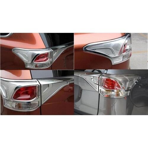 For Mitsubishi Outlander 2013 2014 2015 ABS Chrome Rear Tail Light Lamps Cover Trim Taillight Stickers Car Styling Accessories