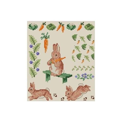Cross stitch Handmade 14CT Counted Canvas DIY,Cross-stitch kits,Embroidery Veronique Enginger Peter Rabbit 3-26-29