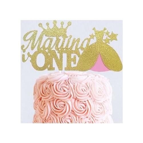 Custom Name age Princess Dress Crown Cake Toppers personalized Happy Birthday sweet 16th girls party decorations