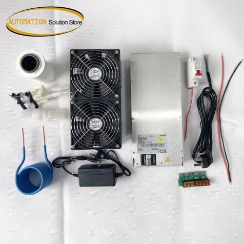 2500W ZVS Induction Heater Induction Heating PCB Board Heating Machine Melted Metal + Coil Mayitr+ Crucible+Pump+Power Supply