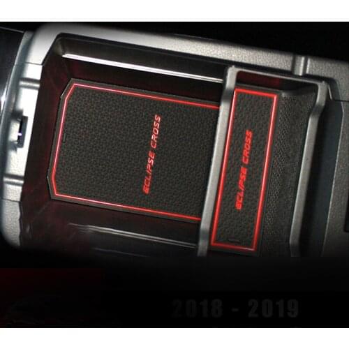 For Mitsubishi Eclipse Cross 2018 2019 Gate slot pad Door Groove Mat anti-slip Cup pad Cover Interior decoration Accessories