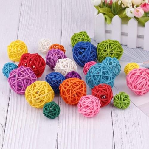Diameter 3/4/5 Cm Lovely Elf Rattan Ball DIY Wedding Party Winter Wonderland Decor Birthday Gift Home Decor Sepaktakraw Supplies
