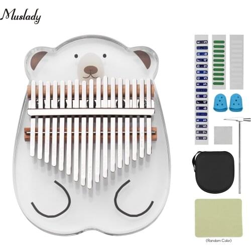 Muslady 17 Keys Crystal Kalimba Thumb Piano Cute Acrylic Kalimba with Storage Case Tuning Hammer for Children Adults Beginners