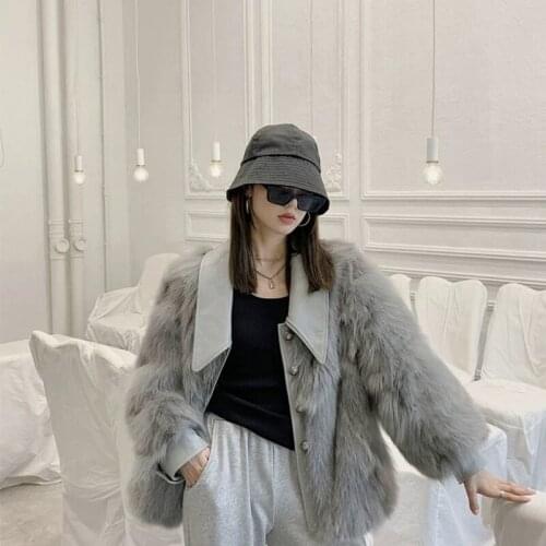 2021 New Fashion Winter New Imitation Fox Fur Grass Womens Short Coat Fur Womens Fashionable Young Temperament Coat
