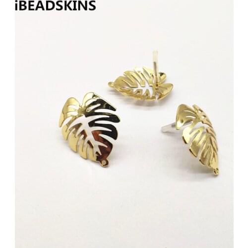 New arrival! 29x24mm 100pcs feather-shape stud earrings,earrings accessories,Earring parts for DIY hand Made jewelry making
