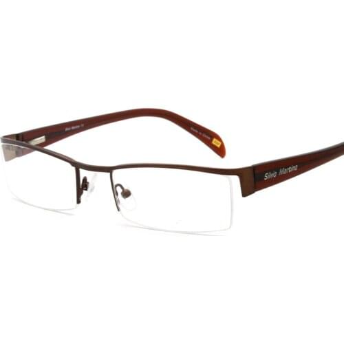Classic Design Half Frame Men Stainless Steel Eyeglasses Optical Frames With Spring Hinge SM4018