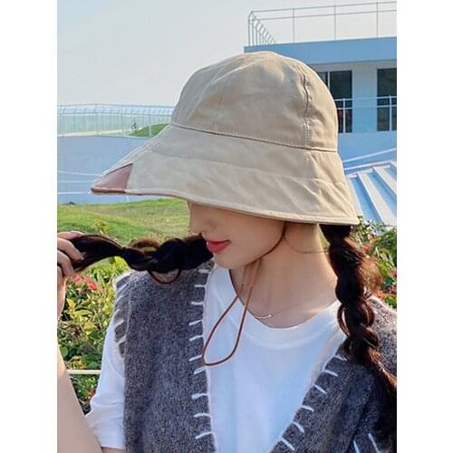 Wide Brim Peaked Bucket Hats for Women & Men Solid Sun Hat Summer Anti-UV Fisherman Hat Outdoor Sunscreen Travel Beach Caps