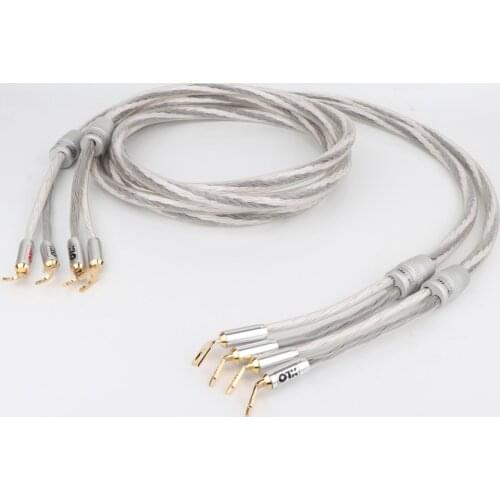 Pair Hifi audio XLO HTP-12 OCC copper hifi Speaker Cable Hi-end audio loudspeaker cable wire with Y Spade