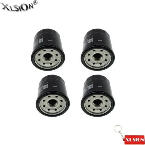 XLSION Aftermarket 4Pcs Oil Filter For Kawasaki 16097-1072 Honda 15400-PFB-014 15410-MCJ-000 15410-MFJ-D01 15410-MCJ-505