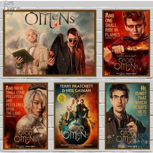 Good Omens Retro Kraft Paper Movie Poster For Home Art Decoration Posters