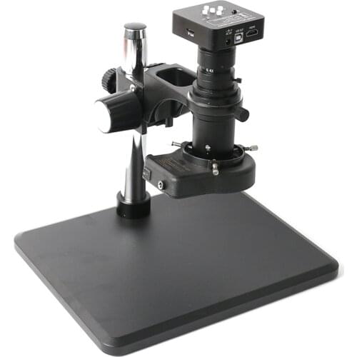 34MP 2K Industrial Microscope Camera Set HDMI USB Outputs 200X/500X C-mount Lens 144 LED Light Video Recorder Mobile PCB Repair