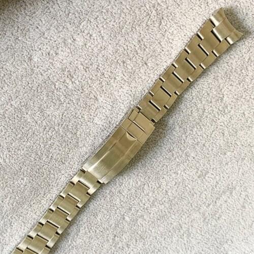 20mm 316 Steel Buckle Solid Stainless Steel Presidential Strap With Curved End For RLX Watch