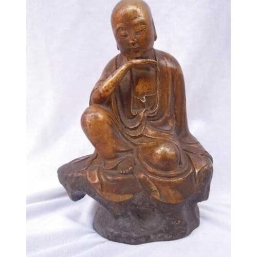 China copper bronze gild carved finery Buddhism 18 arhat buddha statues
