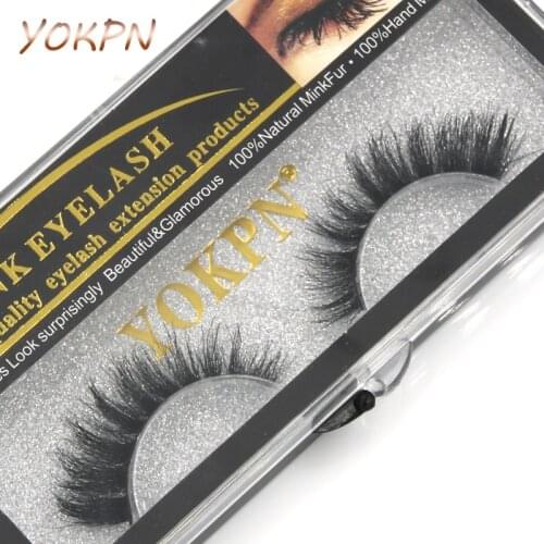 YOKPN Manual Cotton Thread Stalk False Eyelashes Dense Cross Messy Natural Water Mink Fake Eyelashes Smoked Makeup Eye Lashes