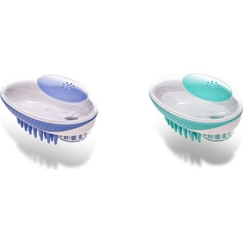 Pet Bath Brush 2-In-1 Pet Massage Comb Soft Silicone Pet Shower Hair Grooming Cleaning Tool Pet Supplies-ABUX