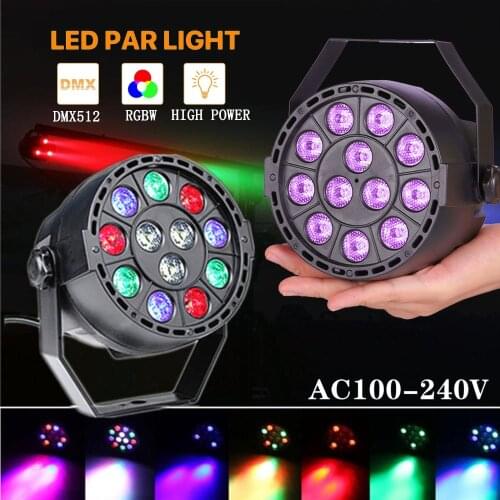 Led Flat Par Projector 12x3W RGBW/ UV Dyed Color Light Dmx512 Controller Disco Dj Birthday Party Bar Club Iluminação De Palco