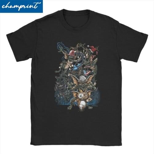 Vintage Gremlins Gizmo T-Shirt Men Women Crew Neck Pure Cotton T Shirt Mogwai 80s Horror Movie Tee Shirt Gift Idea Clothes