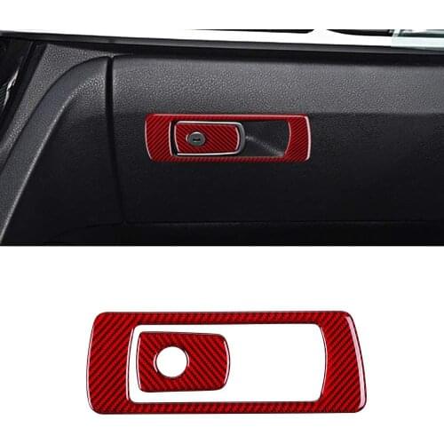 Interior Carbon Fiber Car Glove Box Copilot Storage Switch Handle Frame Decal Cover Trim for BMW 3 4 Series GT F30 F32 F34 13-17