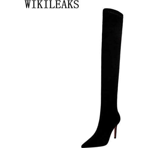 Thigh High Boots Black Boots Sexy Boots Women Shoes Winter Female Shoes Fashion Cuissardes Sexy Talons Hauts Sexy Hautes Socofy