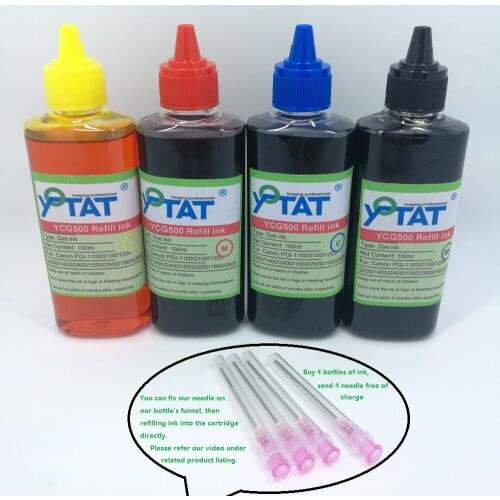 YOTAT 400ml Refill Dye Ink Kits for Canon PGI-1500 PGI-2500 for MAXIFY MB2050 MB2350 MB2150 MB2750 IB4050 MB5050 MB5350 MB5150