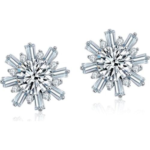 ZSLBS New Luxury Zirconia Crystal Earrings For Women Girl Sunflower Stud Earring Jewelry Pendientes Boucle Oreille Femme Brincos