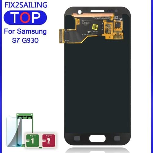 LCD Display AMOLED 100% Tested Working LCD+Touch Screen Digitizer Assembly For Samsung Galaxy S7 G930A G930F SM-G930F Sticker