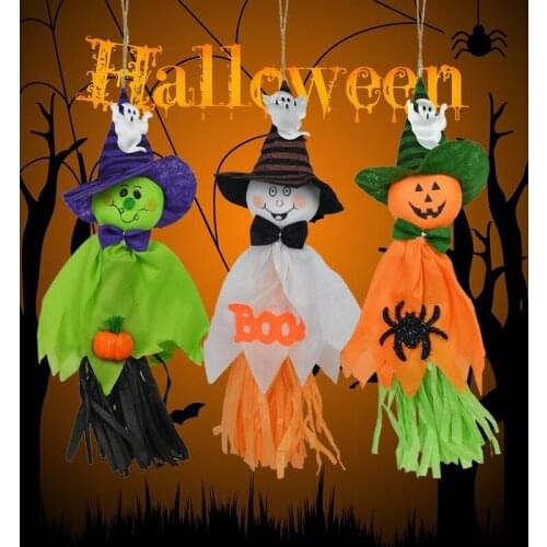 1pcs Halloween Kindergarten Decorations New Straw Ghost Pendant Kindergarten Bar KTV Scene Layout House Decoration