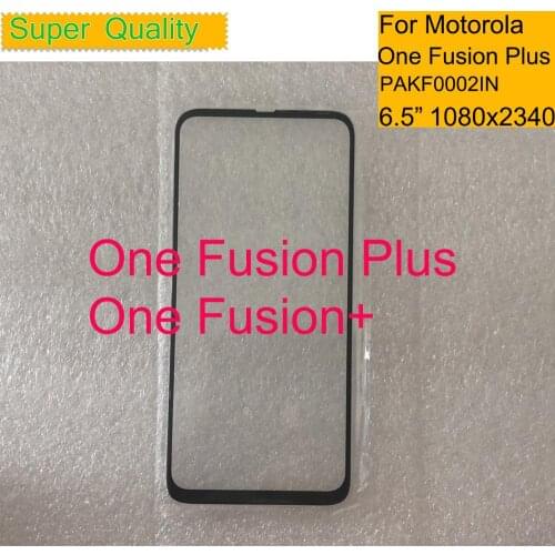10Pcs/lot For Motorola Moto One Fusion Plus Touch Screen Front Outer Glass Panel Lens One Fusion+ PAKF0002IN LCD Front With OCA