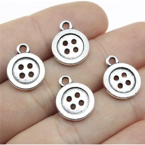10pcs Charms Buttons 2 Colors Antique Silver Color Antique Bronze Color Alloy DIY Jewelry Making Accessories 16x12mm