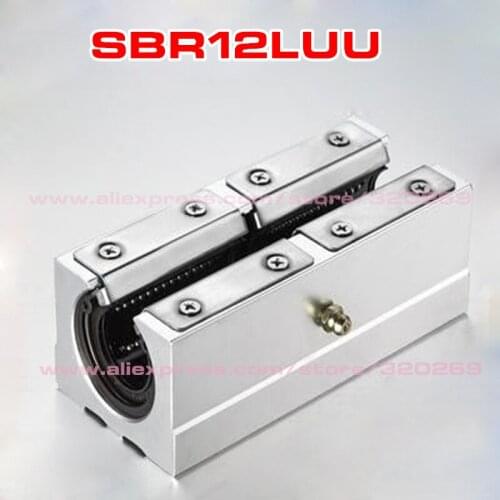 2pcs SBR12LUU Aluminum Linear Motion Ball Bearing Slide Block Match Use SBR12 12Mm