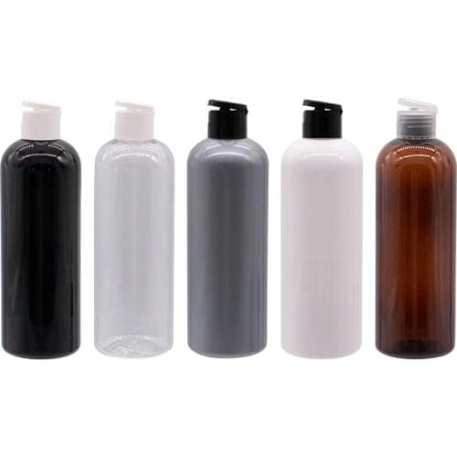 Empty Cosmetic Bottle 300ML With Flip Top Cap Shampoo Lotion Plastic Bottles Container Liquid Soap 10 oz Personal Care Container