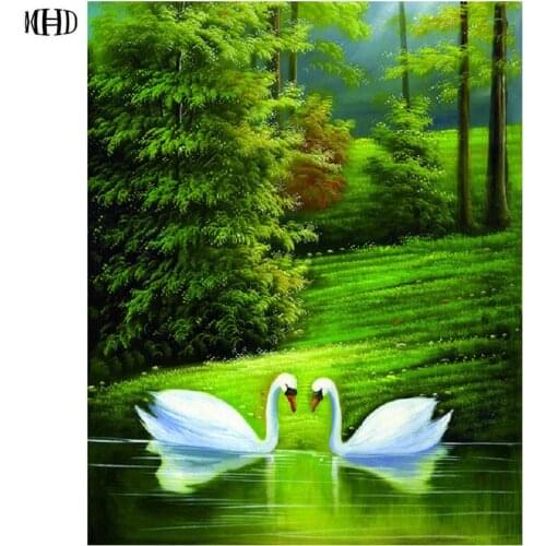 MHD 3D diamond embroidery goose pattern full resin diamond mosaic picture home decor diy diamond painting cross stitch kits