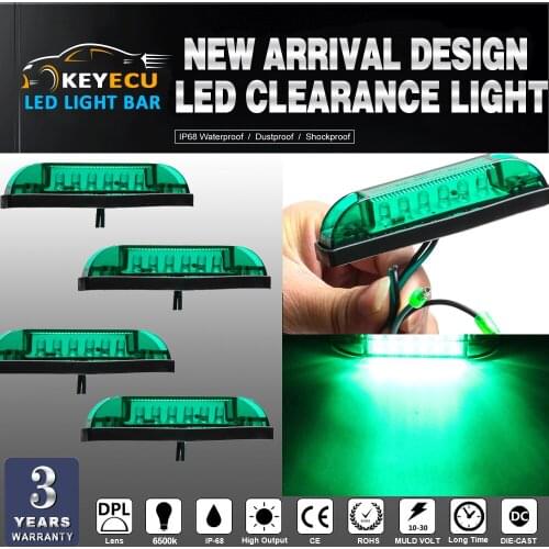 KEYECU 4PCS GREEN LED Strip Light Maker Light 4" Great Utility Light Indoor & Outdoor Lighting universal use on any application