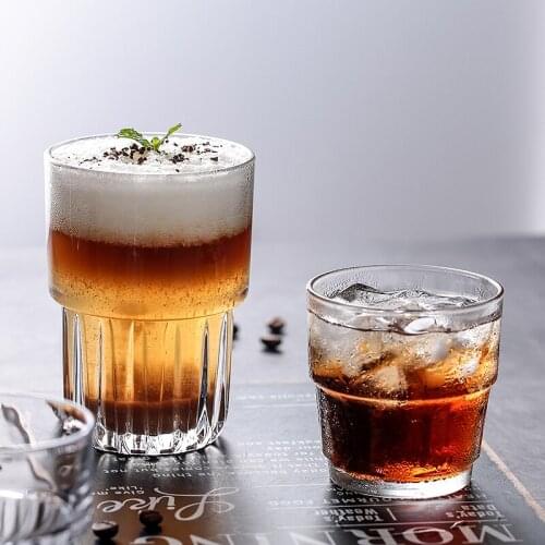 6pcs/ net red glass coffee cup restaurant milk tea cup hot drink cup juice cup milkshake cup latte soda water cup