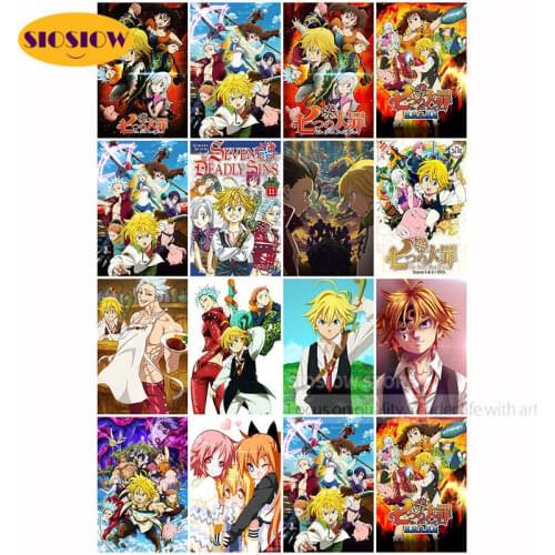 5d Diamond Painting Cartoon The Seven Deadly Sins Picture Full Square Set Handmade Embroidery Cross Stitch Home Wall Decoration