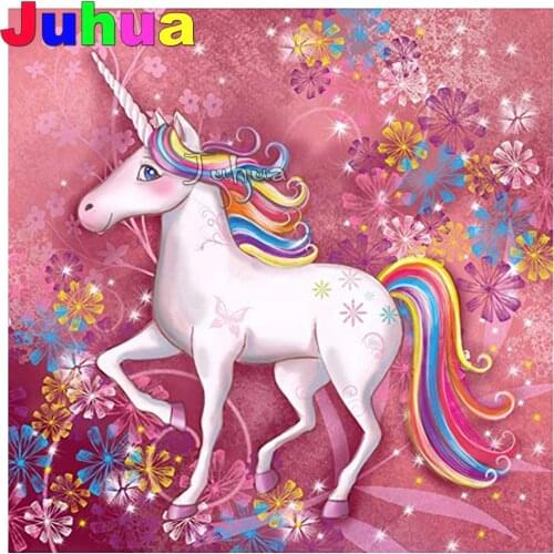 Diamond Painting Unicorn Cartoon Full Square/Round Diamond embroidery Cross stitch Diamond mosaic Animal Horse for Baby Gift