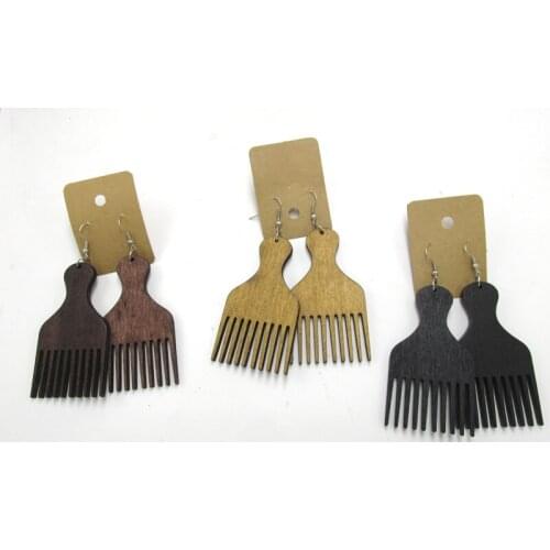 Free Shipping! Newest Pick wooden earrings can mixed 3 colors