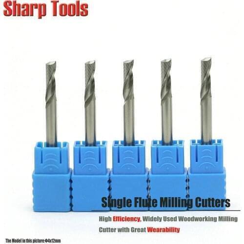 4mm Cel12-22mm Single Flute CNC Router Bits Tungsten Carbide Milling Cutter Tools 10pc Spiral Cutting Bit Acrylic End Mill Set