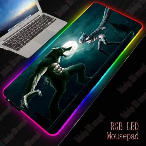 Battle Clouds Creatures Anime RGB Gaming Accessories Large Mouse Pad Large XXL LED Lighting Mousepad Gamer Computer Desk Mat Pad