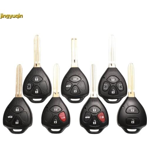 Jingyuqin 2/3/4 BTNS Remote Car Key Shell FOB for Toyota Yaris Prado Tarago Camry Corolla RAV4 REIZ Crown Avalon Venza 2007-2012