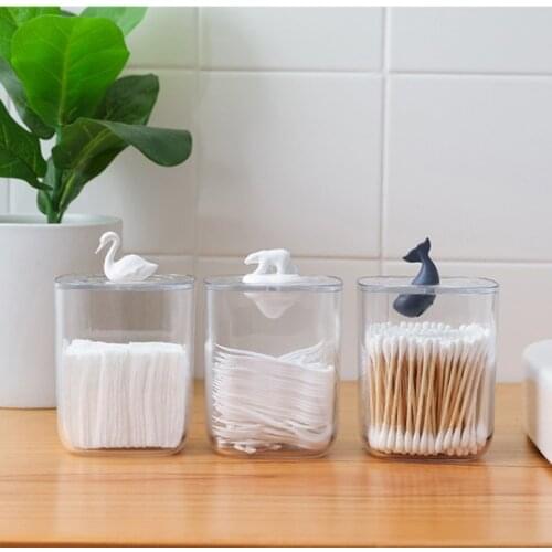 Creative Clear Cotton Swab Storage Box Cosmetic Makeup Dispenser Toothpick Container Case Holder Organizer
