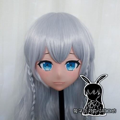 Rabbit 107) Resin Cross-Dress Lolita Girl Head BID Doll Mask Japanese Anime Production.I.G Yuzuriha Inori Kigurumi Mask Cosplay