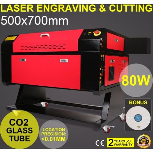 80W CO2 Laser Cutter Engraver Engraving Machine 700x500mm USB Port Laser Tube