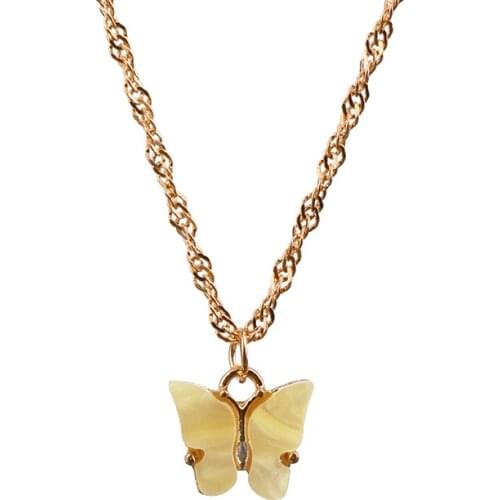 Cute Butterfly Pendant Necklace For Women Cocktail Party Statement Necklace Steet Style Korean Fashion Necklace Jewelry Gifts