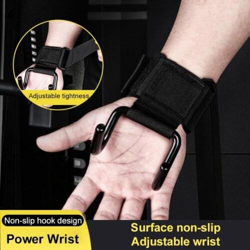 Power Lifting Gloves Hook Grips Pull-Ups Training Anti-Slip Adjustable Gloves Gym Fitness Weight Arms Strength Dumbbell Fitness
