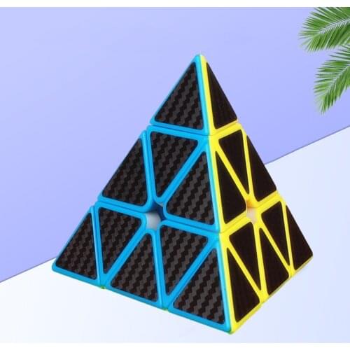 Moyu mofangjiaoshi pyramid magic cube Analog carbon fiber stickers speed cubes professional puzzle pyramid cubes triangle toy