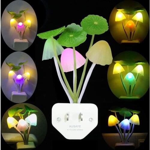 LED Night Light Sensor Lamp Colorful Dream Flower Mushroom Lamps Novelty Night Lights Bedroom Babyroom Lamps For Kids Gifts