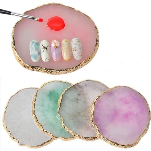 Resin Stone Color Palette False Nail Tips Drawing Nail Color Palette for Nail Color Mixing Display Manicure Polish Gel Tools