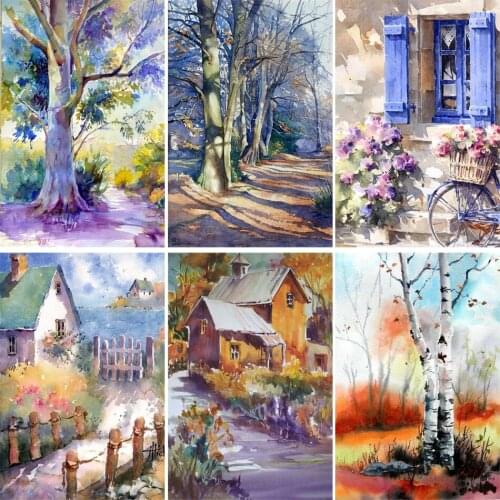 Forest Full Square diamond embroidery landscape 5d diamond painting cross stitch diy Needlework Mosaic Kits Cross Stitch scenic