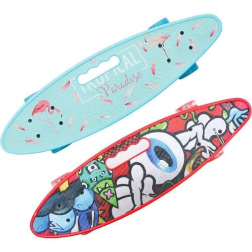 Portable Skate Board Flamingo Cruiser Fish skateboard Professional Fish Board Flash Four Wheels Single Rocker Penny Skateboard
